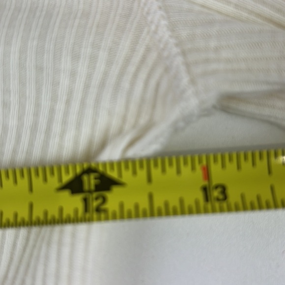 Petite  Lauren Ralph Lauren White Ribbed Top with 1/4 Zipper - Picture 2 of 14